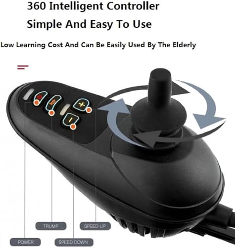 12 Miles Long Travel Range, Electric Wheelchair for Adults Folding Control Intelligent Power Wheelchairs Lightweight All Terrain Motorized Wheelchair for Seniors Portable