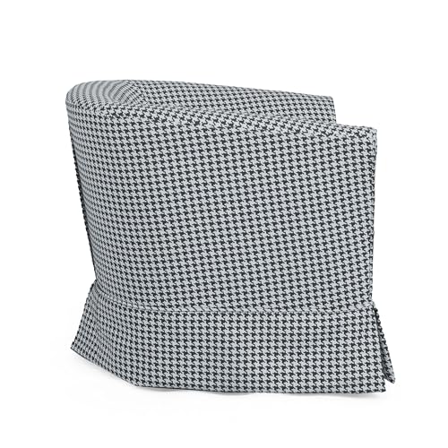 Christopher Knight Home Cecilia Modern Swivel Club Chair, 51 "W x 28 "D x 27 "H, White/Blue Stripe