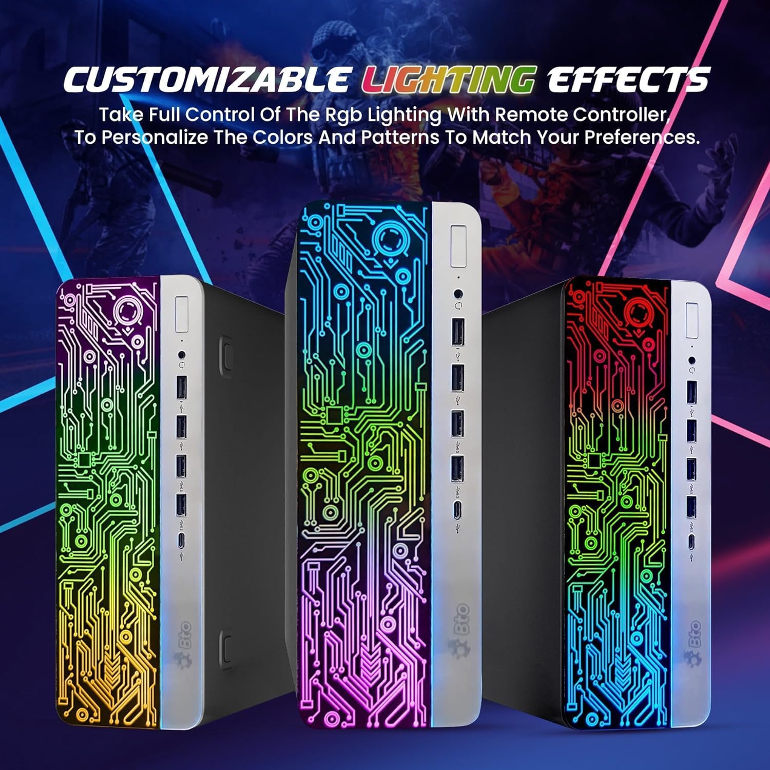 HP RGB Gaming PC Desktop - Intel Core i5-6th Gen | 16GB DDR4 Ram | 512GB SSD | Radeon RX-550 4GB DDR5 Graphics Card | Windows 10 Pro - Computer Tower for PC Gaming, PRODESK 600 G3 (Renewed)