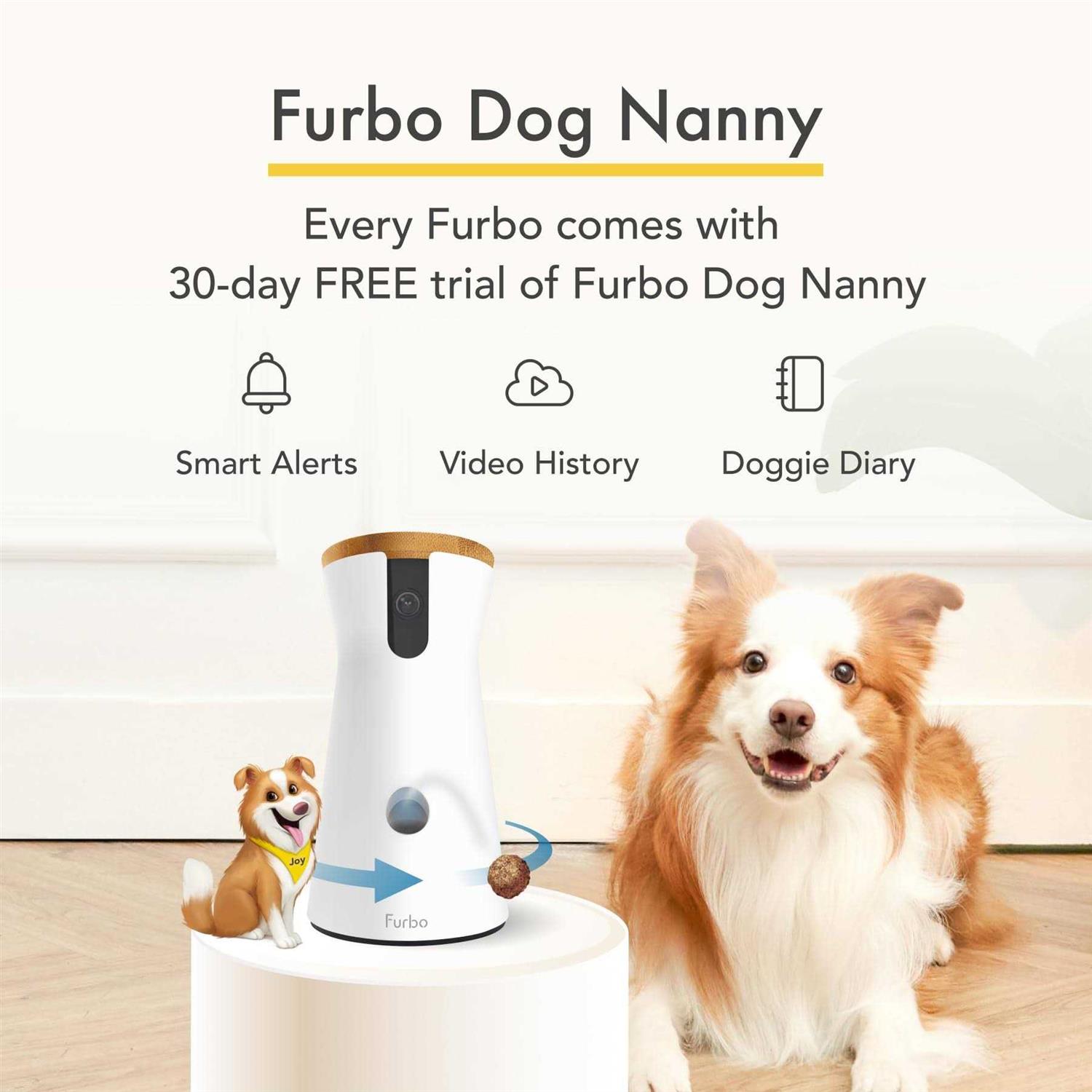 Furbo 360° Dog Camera Rotating 360° View Wide-Angle Pet Camera with Treat Tossing - Pet Supplies online store
