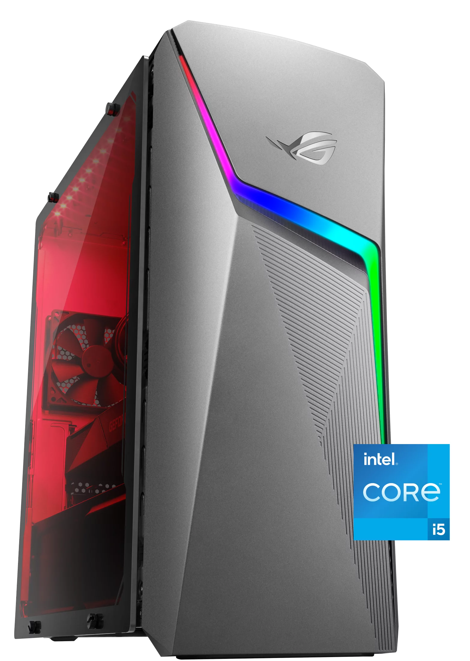 ASUS ROG Strix i5 3050 Desktop; ASUS ROG Strix Intel Core i5-11400F, NVIDIA GeForce RTX 3050 Graphics, 8GB RAM, 512GB SSD, Gray, Windows 11 Home, G10CE-WB553