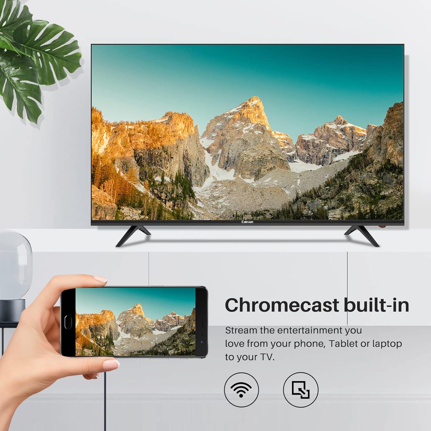 Caixun EC50S1A, 50 inch 4K UHD HDR Smart Android TV with Google Assistant (Voice Control), Screen Share, HDMI, USB, Wi-Fi, Bluetooth(2021 Model)