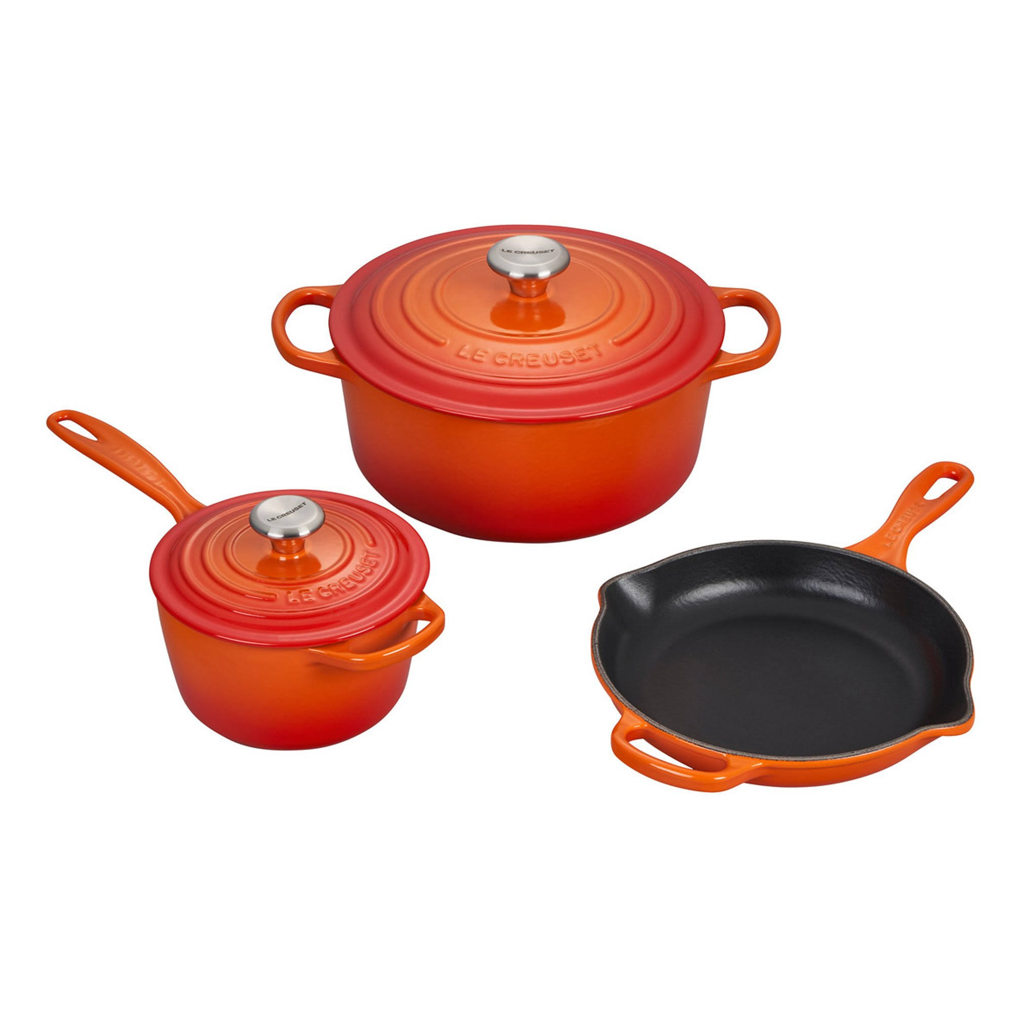 Le Creuset 5-Piece Signature Enameled Cast Iron Set (Flame)