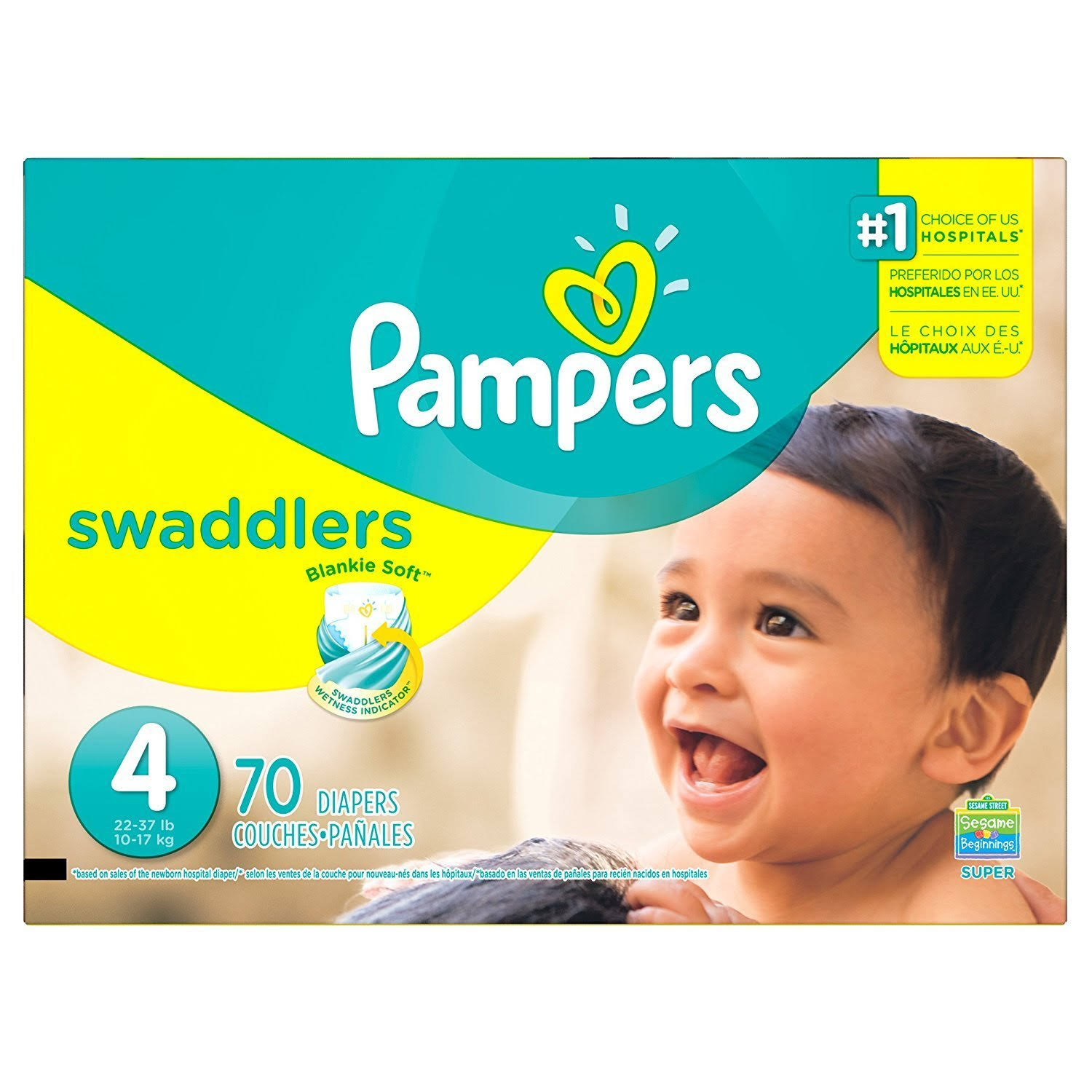 Pampers Swaddlers Disposable Diapers Size 4, 70 Count, Super