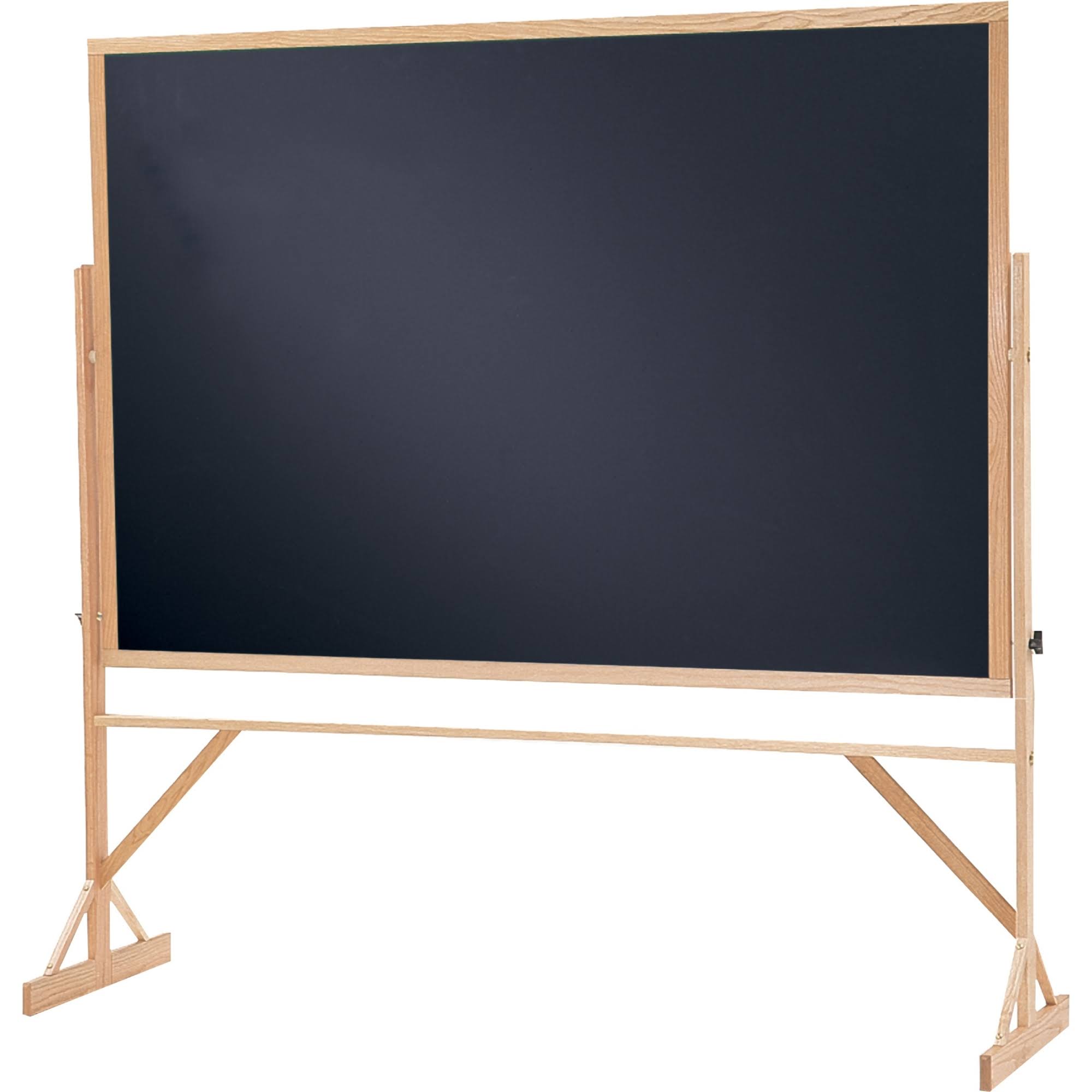 Quartet - Chalkboard - floor-standing - 48 in x 72 in - double-sided - reversible - black - oak frame