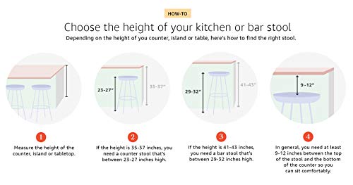Armen Living Madrid 26" Counter Height Swivel Modern Gray Faux Leather and Brushed Stainless Steel Bar Stool for Kitchen Island Counter