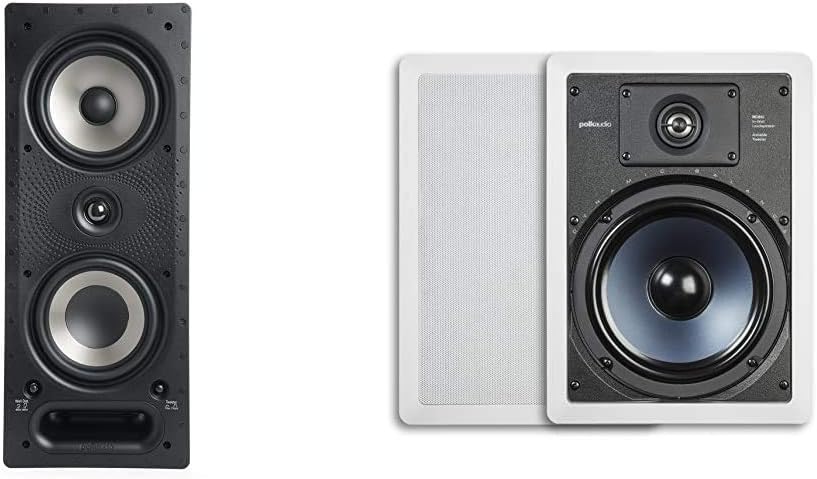 Polk Audio 265-RT 3-way In-Wall Speaker - The Vanishing Series | Easily Fits in Ceiling/Wall | High-Performance Audio - Use in Front, Rear or as Surrounds | With Power Port & Paintable Grille - Black