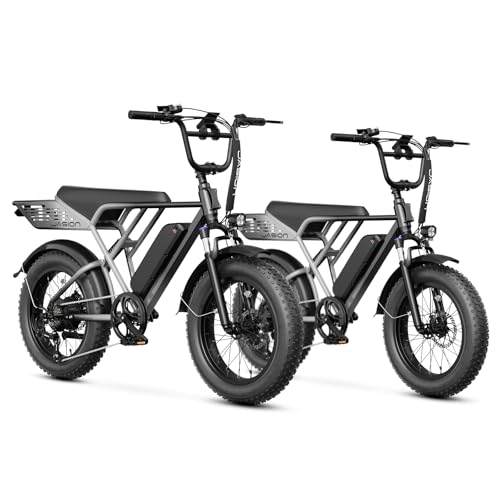 Jasion RetroVolt Electric Bike for Adults,【1500W Peak Motor & 30MPH & 70Miles】 Electric Dirt Bike,Dual Suspension Ebikes for Adults, 20" Fat Tire Ebike with 48V 13Ah Battery, UL 2849 Tested