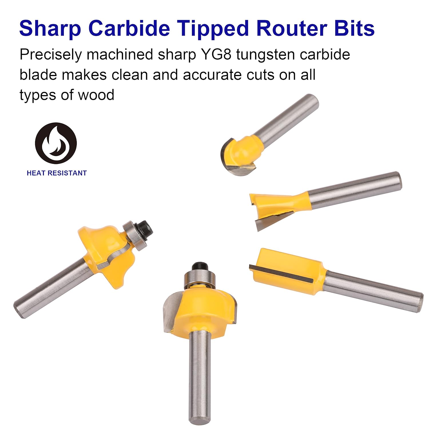 Platinumedge Router Bits Set, Tungsten Carbide Router Bits Set 1/4 Shank, Router Bit Kit for DIY, Woodworking Project, 35 Piece Set with Premium Aluminum Carry Storage Case