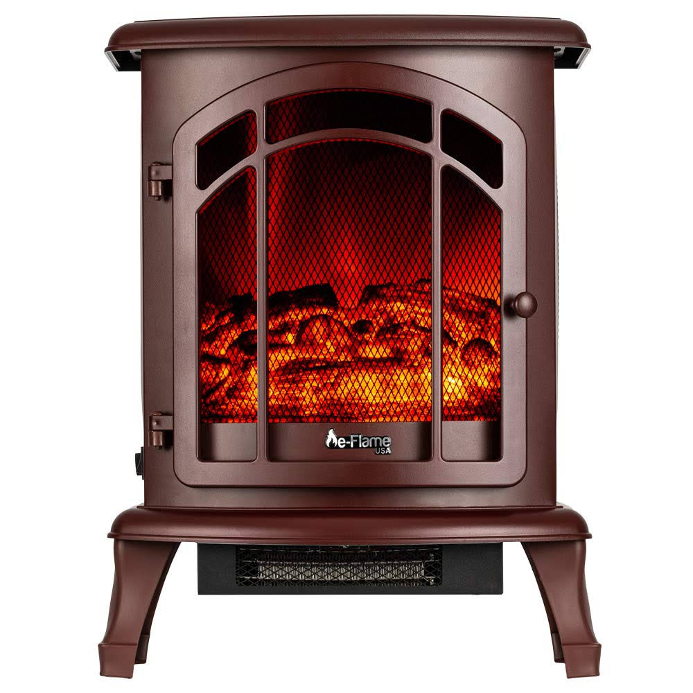 e-Flame Tahoe 24 inch LED Portable Electric Fireplace - Rustic Red