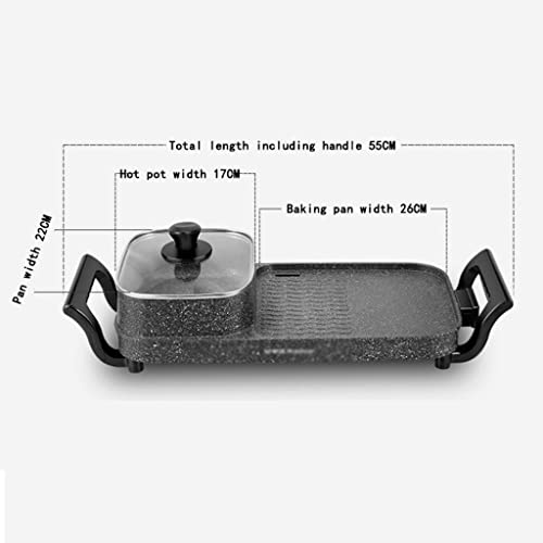 YYDS Hot Pot 2L Shabu Shabu Medical Stone Hot Pot Barbecue One Pot Light Oil Less Smoke Electric Grill Electric Grill