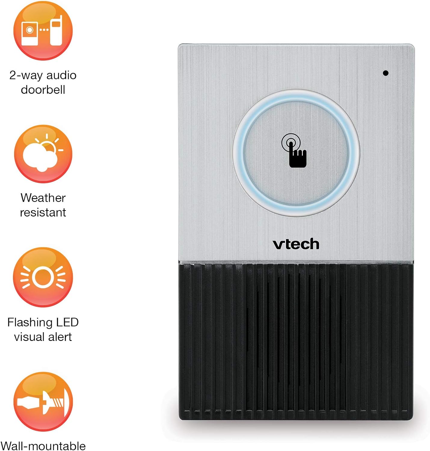 VTech SN5147 Amplified Corded/Cordless Senior Phone with Answering Machine, Call Blocking, 90dB Extra-loud Visual Ringer, One-touch Audio Assist on Handset up to 50dB, Big Buttons and Large Display