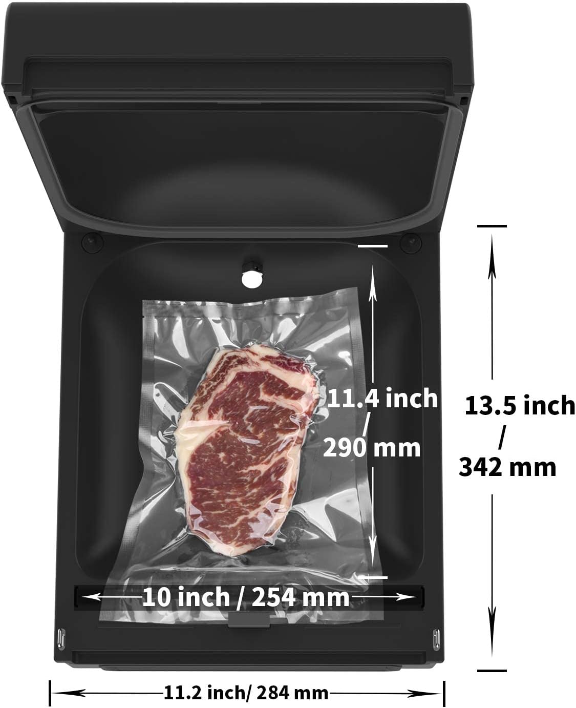 Wevac Chamber Vacuum Sealer, CV10, ideal for liquid or juicy food including Fresh Meats, Soups, Sauces and Marinades. Compact design, Heavy duty, Professional sealing width, Commercial machine