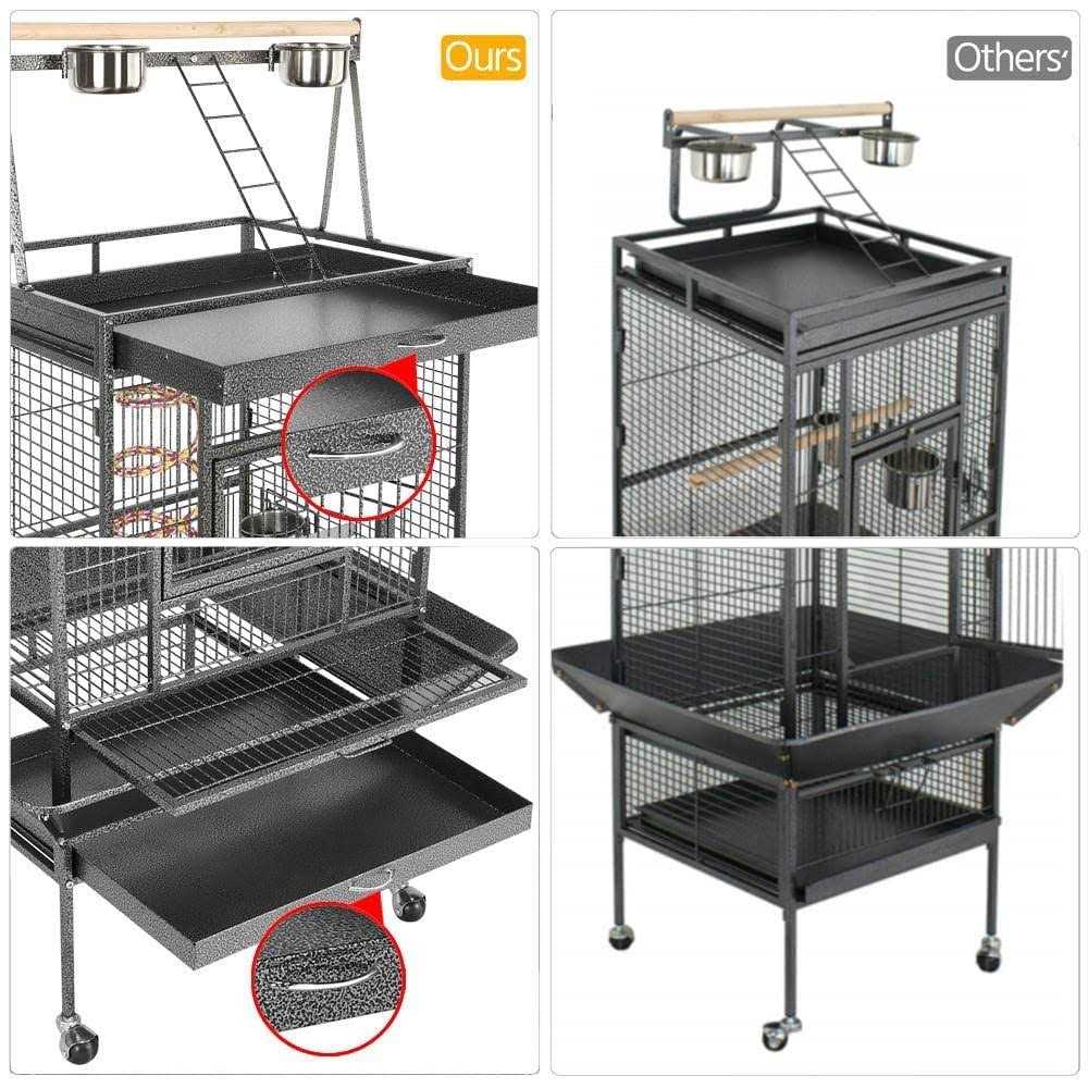 Yaheetech Wrought Iron Rolling Large Parrot Bird Cage for African Grey Small Quaker - Pet Supplies online store