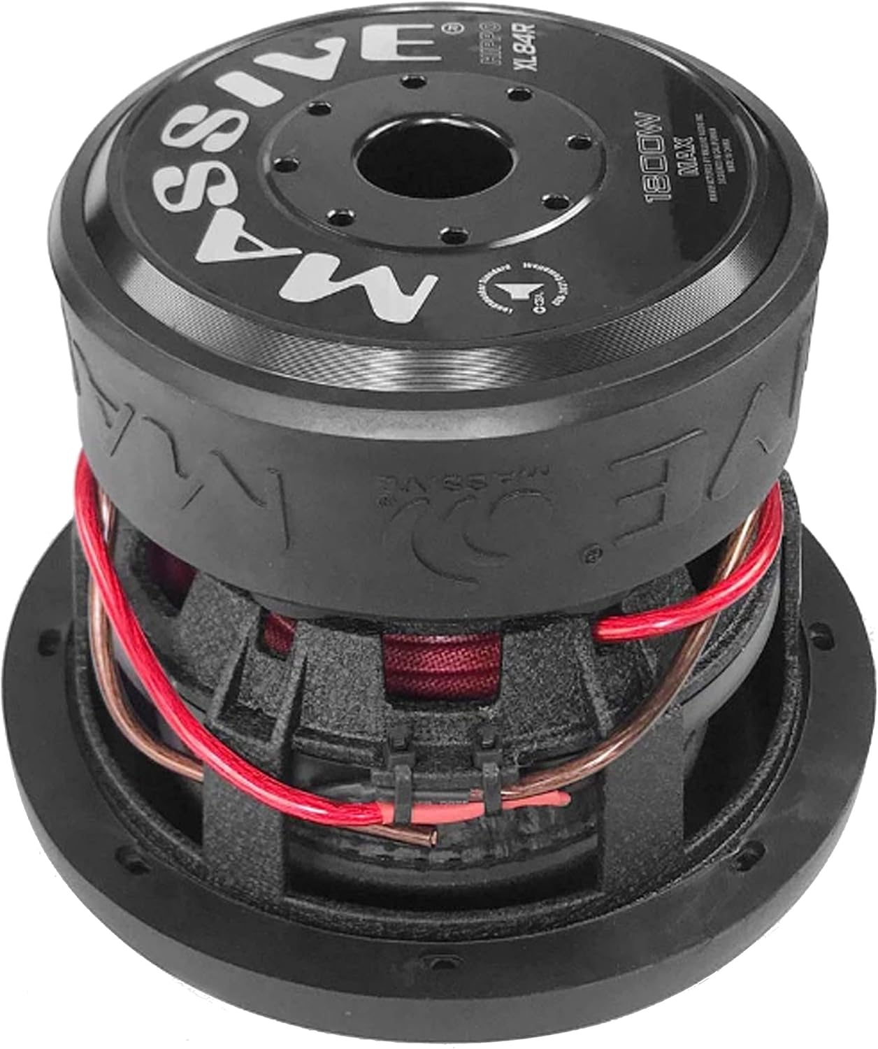 Massive Audio HIPPOXL84R - 8 Inch Car Audio Subwoofer, High Performance Subwoofer for Cars, Trucks, Jeeps - 8" Subwoofer 900 Watt RMS, 1800w MAX Dual 4 Ohm, 2.5 Inch Voice Coil. Sold Individually