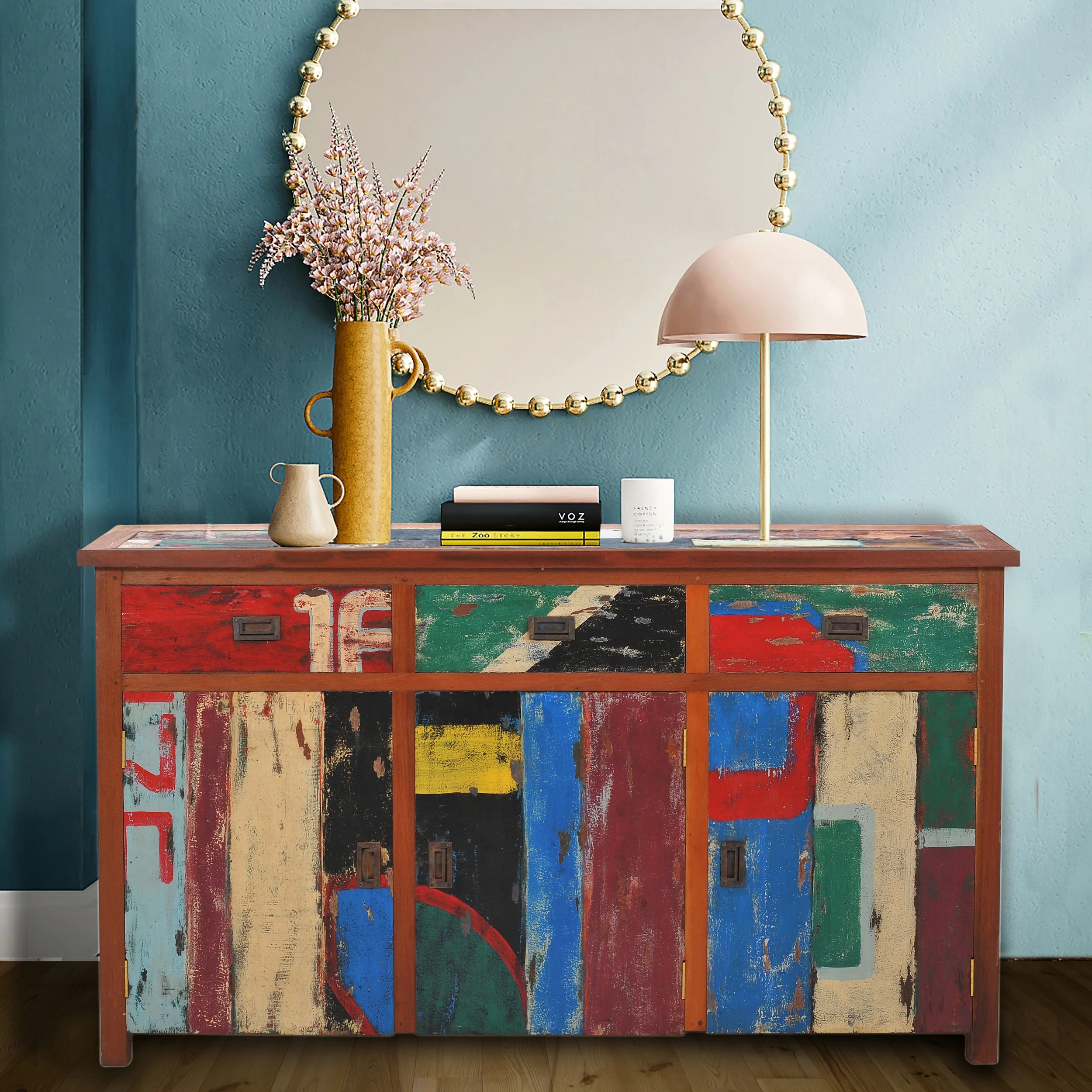 Marina del Rey Buffet with 3 Doors and 3 Drawers Made from Recycled Boats