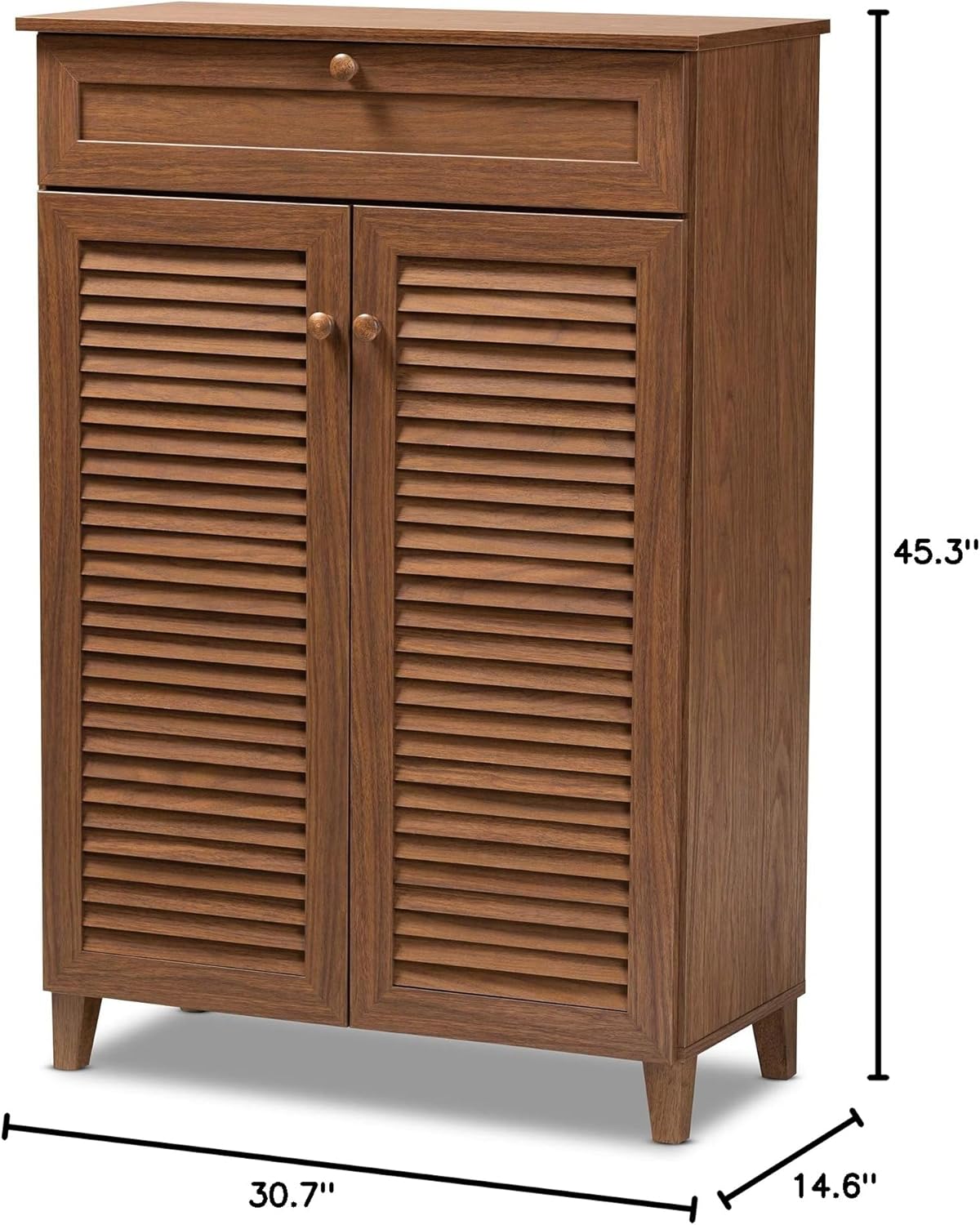 Baxton Studio Shoe Cabinets, One Size, Walnut