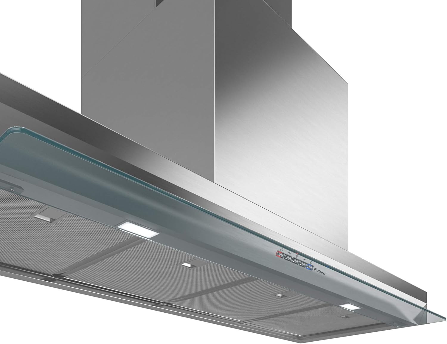 Futuro Futuro Shade 36 Inch Wall-mount/In-Cabinet Modern Range Hood - Italian Desing Vent Hood - Stainless Steel & Flip Glass, LED, Ultra-Quiet, with Blower