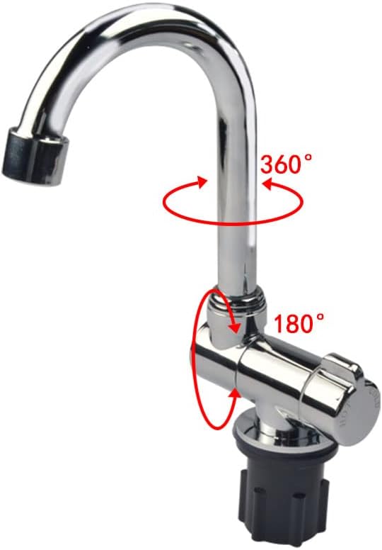 360 Degree Swivel Faucet Folding Hot and Cold Water Faucet Kitchen Bathroom RV Marine Deck Hatch Camper Accessories Caravan Boat