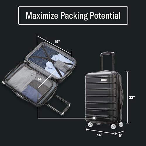 Samsonite Omni 2 Hardside Expandable Luggage with Spinner Wheels, 2-Piece Set (19/24), Lagoon Blue