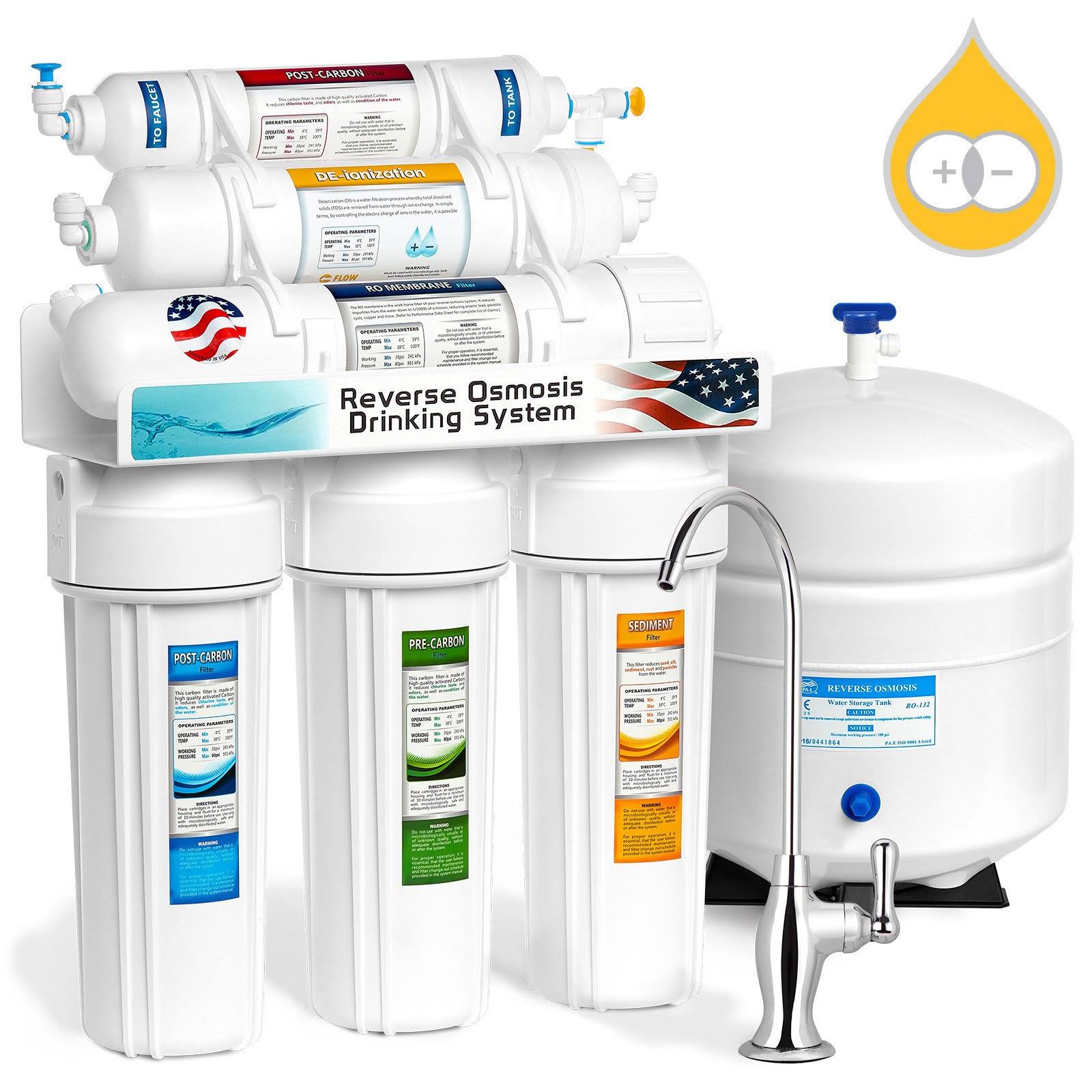 Express Water Deionization REVERSE Osmosis Water Filtration System - 6 Stage RO di Water