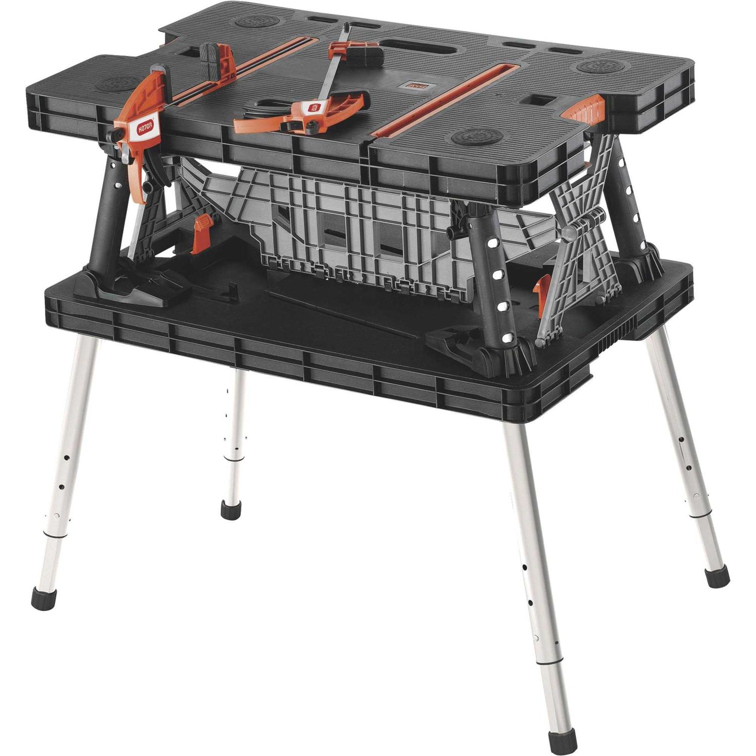 Keter Folding Work Table 750-Lb. Capacity with Extendable Legs