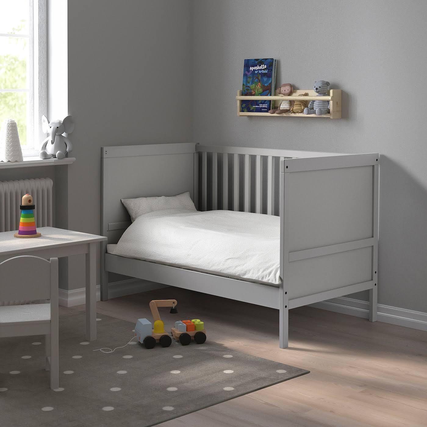 IKEA - SUNDVIK Crib, Gray, 27 1/2x52
