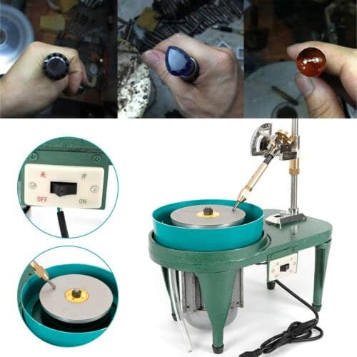 Gem Faceting Machine, 28000RPM 110V Jewelry Rock Bench Polishing Grinding Machine, 6 inch Polishing Disc's Diameter Jewel Angle Polisher