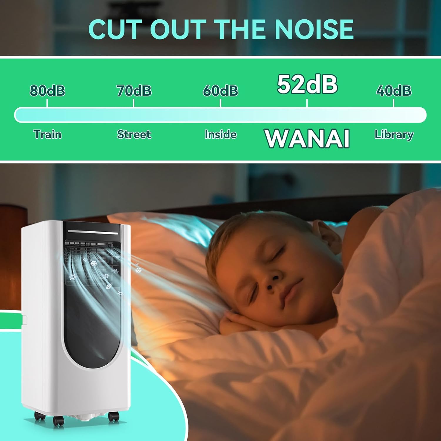 WANAI Portable Air Conditioner 8,000 BTU ASHARE(5,000 BTU SACC), Portable AC Cool Rooms up to 250 Sq.Ft, 3-in-1 AC Unit with Remote Control&24H Timer, Window Kit Included