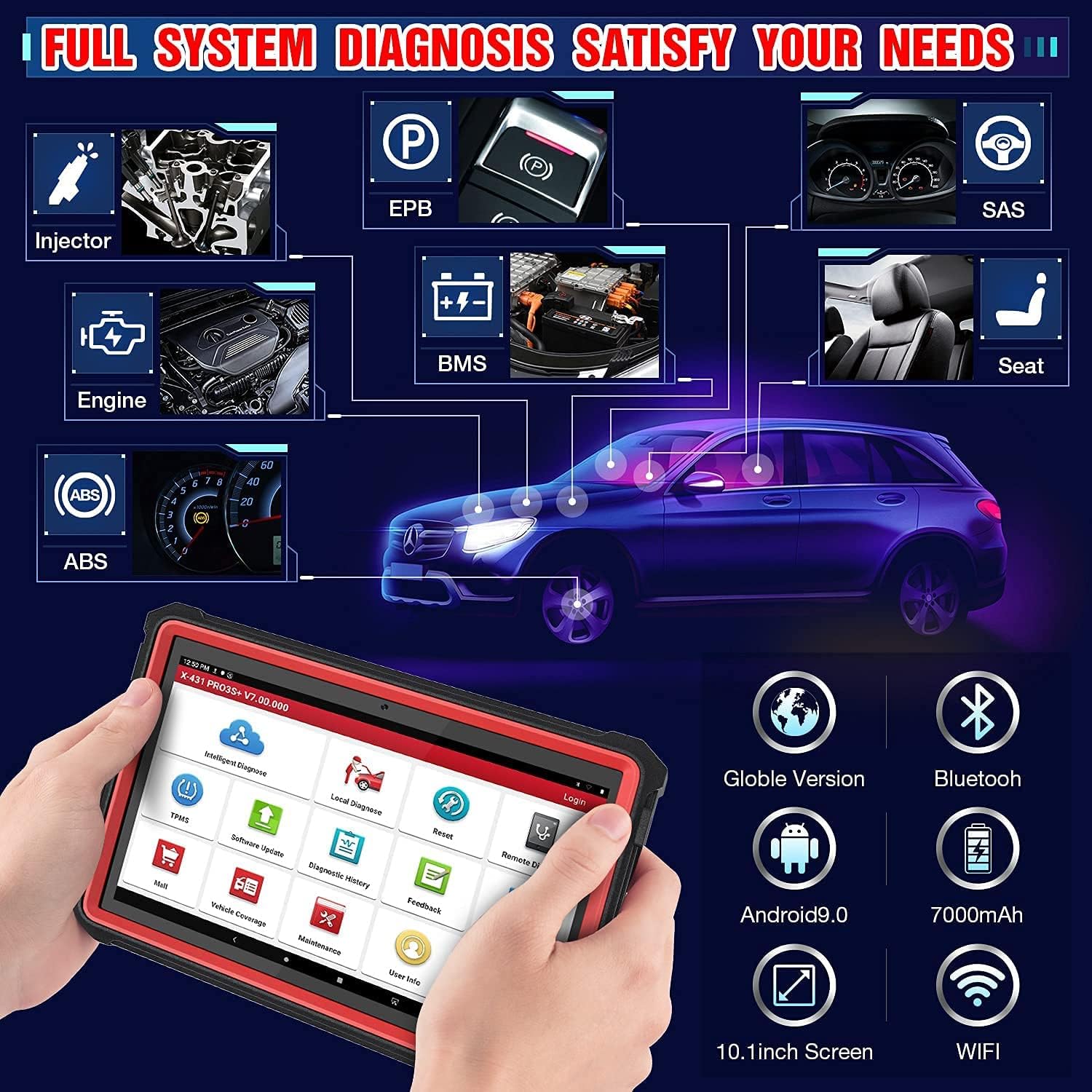 [2022 New]LAUNCH X431 PRO3S+ Bi-Directional Automotive Scan Tool (Upgraded Ver. of X431 V PRO),31+ Reset Service, All System Diagnostic Scanner, Key Program, Online Coding, AutoAuth, Free Update