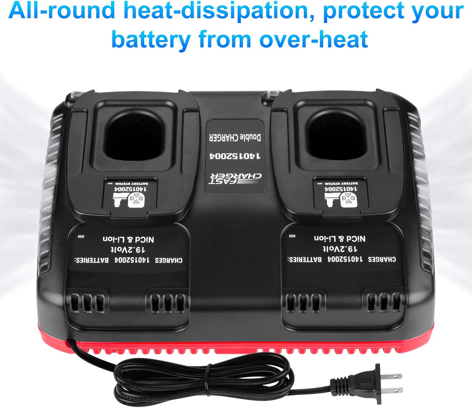 ANTRobut 2Pack 6.0Ah Replacement Craftsman 19.2 Volt Lithium Battery and Dual Battery Charger 140152004 for Craftsman Battery DieHard C3 XCP 130279005 1323903 130211004 11375 11376 315.113753