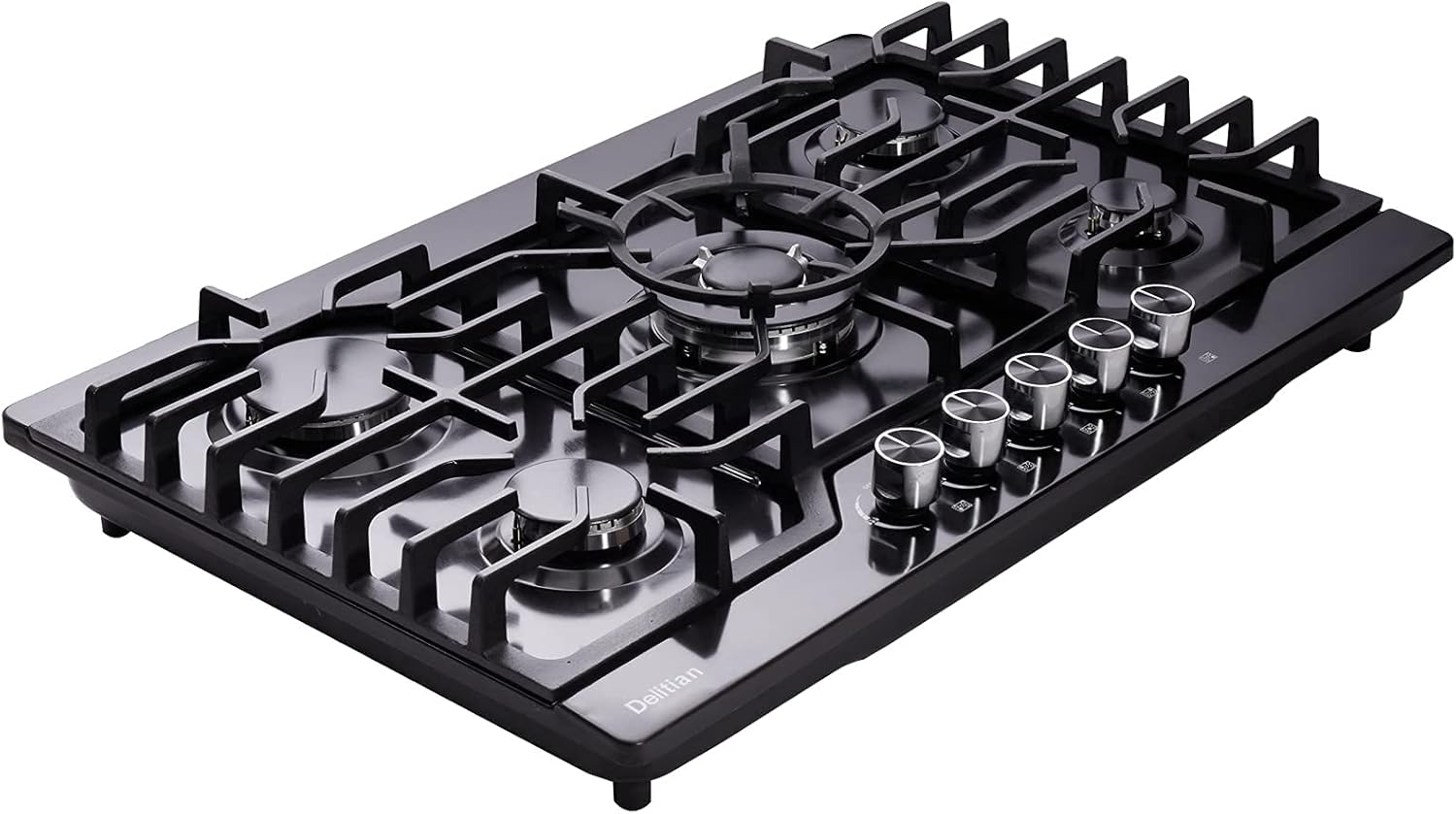 30 Inch Gas Cooktop DT57043 Stainless Steel 5 Burners Gas Cooktop LPG/NG Convertible Gas Stovetop Gas Cooktop