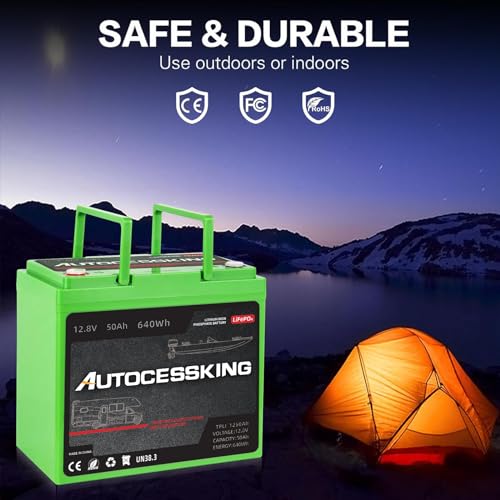 12V 100Ah LiFePO4 Lithium Battery, Deep Cycles Battery Rechargeable with Upgraded 100A BMS, Low Temp Protection 10-Year Lifespan for RV, Comping, Marine, Trolling Motor, Solar, Off-Grid Applications