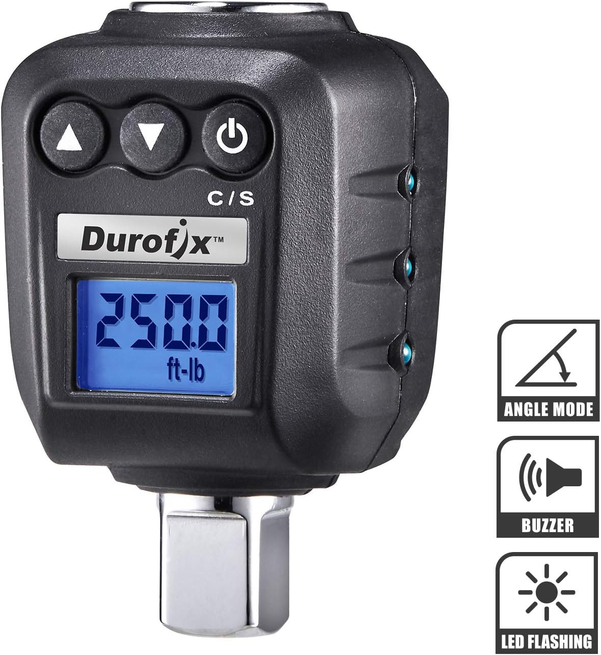 Durofix RM602-4A 1/2” (25 to 250 ft-lbs.) Heavy Duty Digital Torque Adapter with Buzzer and LED Flash Notification – ISO 6789 Standards with Certificate of Calibration