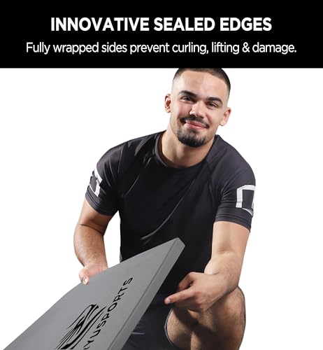 10x10ft Martial Arts Mat, Roll-Up Training Mat with Sealed Edges, XPE Foam & Carry Bag – for Jiu Jitsu, Wrestling, MMA, Tumbling, Judo, Karate, Home Gym Flooring