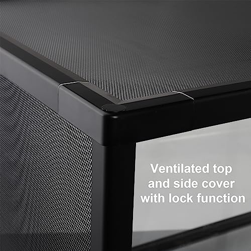 AIICIOO Reptile Glass Tank - 24 x 18 x 18 Inches Knock Down Full View Natural Terrarium for Chameleon Gecko Corn Snake Iguana & Lizard Aquarium