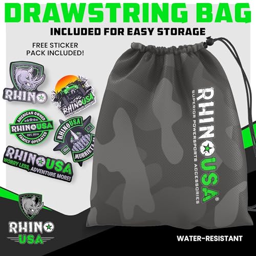 Rhino USA Ratchet Straps Heavy Duty Kit (4-Pack) - 1.6 Inch x 8 Feet (5,208lb Break Strength) - Ultimate Tie Down Straps with Safety S Hooks for Trucks, ATV, UTV, Motorcycle, Cargo & More - Black