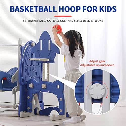 UNICOO - Toddler Slide and Swing Set, Kids Indoor and Outdoor Playground Combination for Boys & Girls (8 in 1 - Muti-Color)