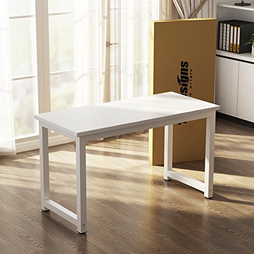Tribesigns Modern Computer Desk, 63 x 31.5 inch Large Executive Office Desk Computer Table Study Writing Desk Workstation for Home Office, Spliced Desktop, White