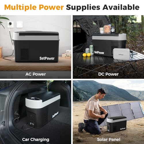 Setpower AB15 12 Volt Refrigerator,16 Quart(15L) Electric Cooler,Portable Car Refrigerator RV Fridge,12v Cooler for Camping,Travel,RV,Vehicles,MPV,SUV,Van;3-Year Warranty (Blue)