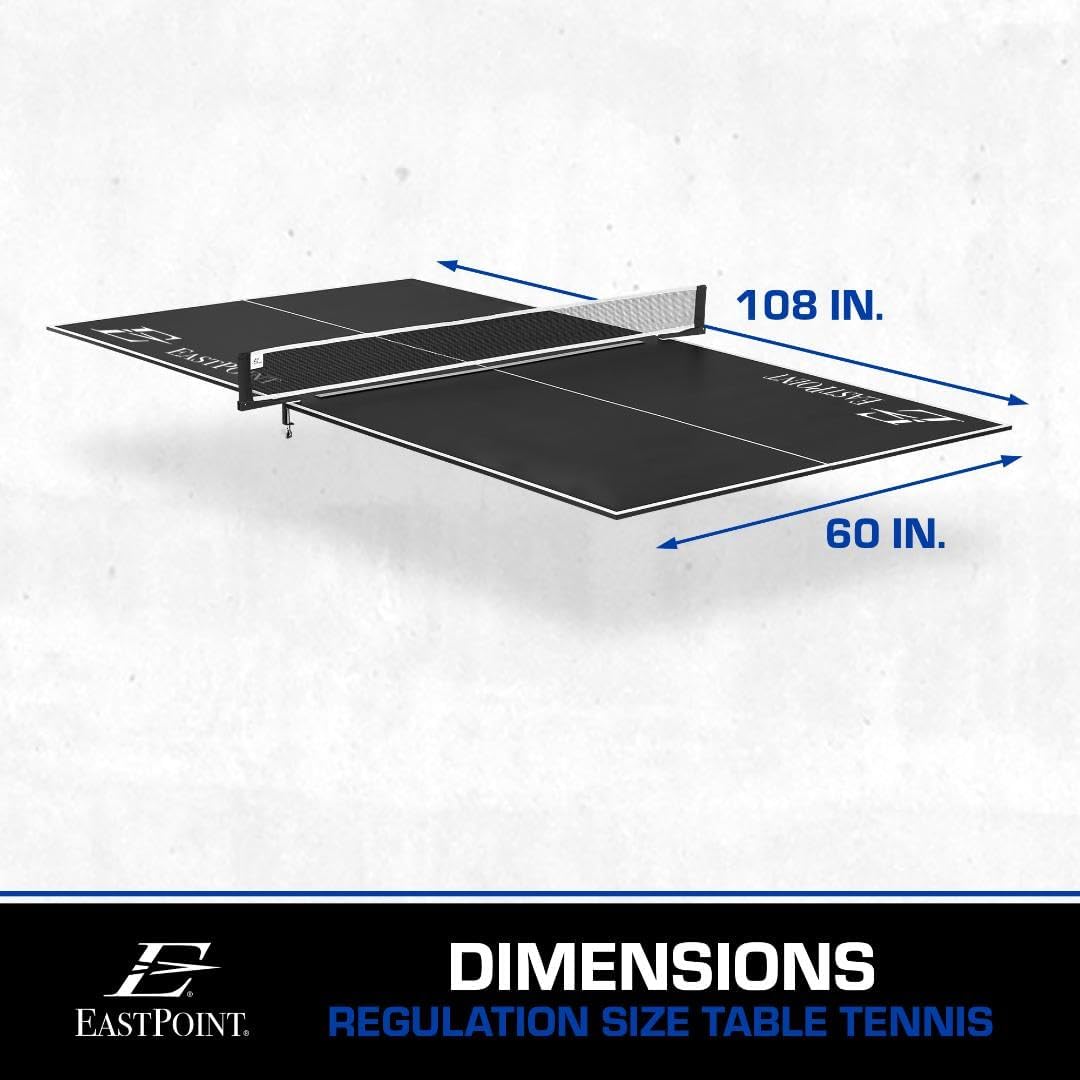 EastPoint Sports Ping Pong Conversion Top, Foldable Table Tennis Topper, Lightweight and Portable, Zero Assembly Required, Blue