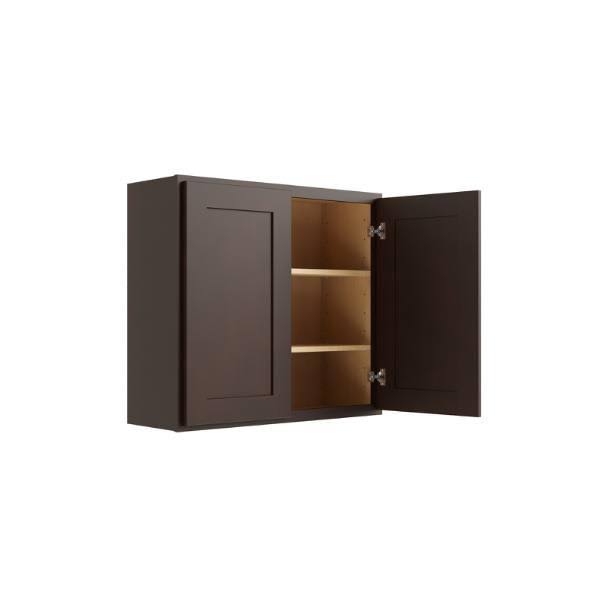 CNC Cabinetry 24x22 W x 30x22 H 2 Door Wall Cabinet, Luxor Espresso