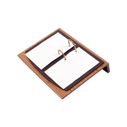 Lux Leather Desk Accessories - Leather Desk Organizer -Desk Organizer for Men Walnut Wood Combination Best Gift for Lawyers, Managers and Bosses - Desk Mat - 10 PCS (BROWN)