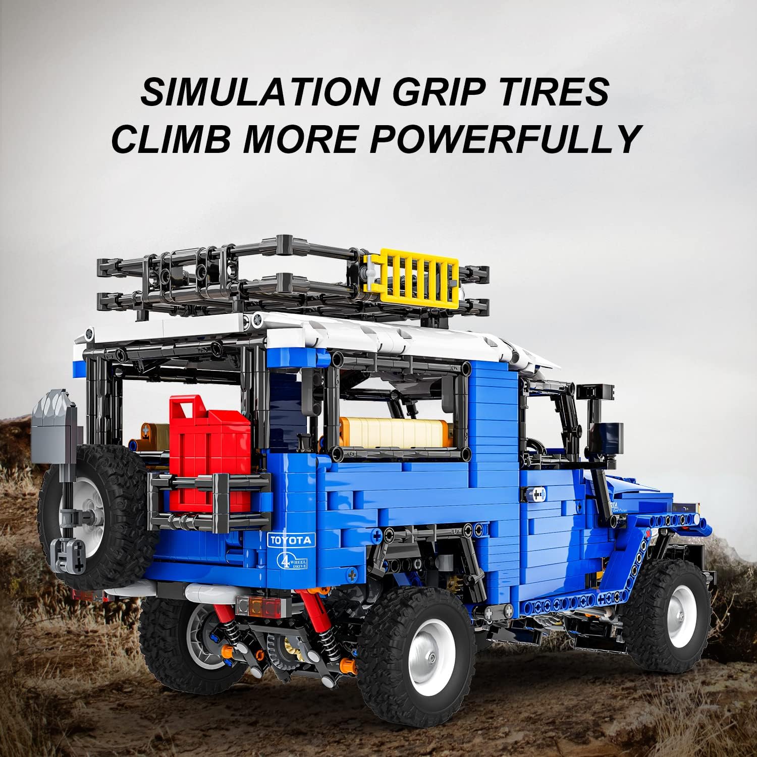 MINEBRICKS Technic Toyota FJ40 Building Set, 1:12 Scale Classic Model Car Kit Gift for Teens and Adult, High-Performance Remote and APP Controlled Toy Vehicles (2101 Pieces)
