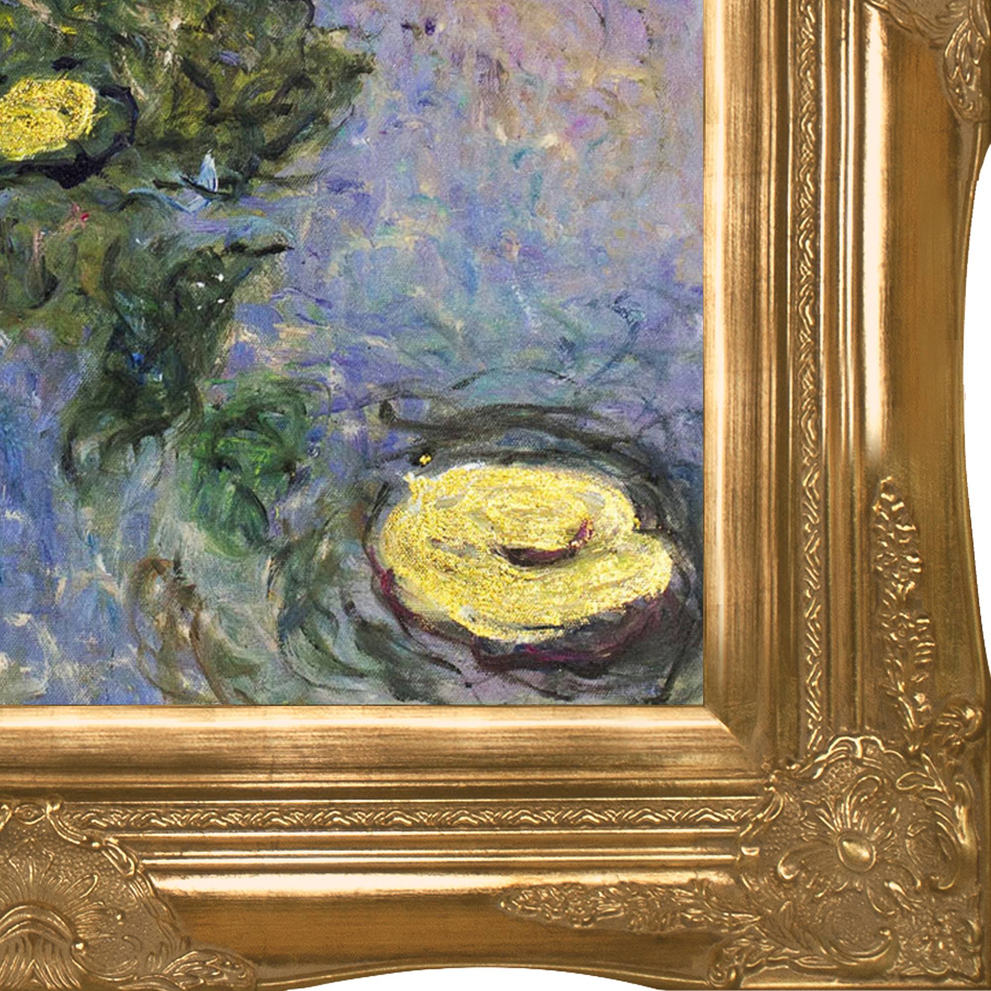 La Pastiche Claude Monet &Water Lilies& (Luxury Line) Hand Painted Framed Oil Reproduction on Canvas