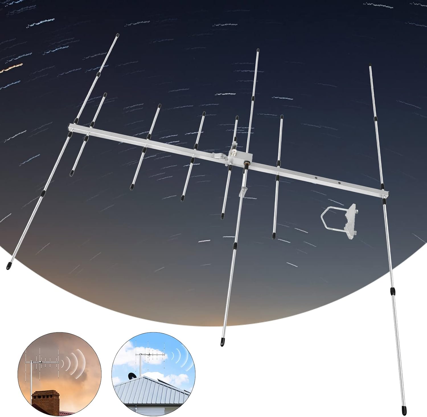 TWAYRDIO Foldable VHF UHF Yagi Antenna,Dual Band 2m 70cm High Gain Vertical Base Station Yagi Antenna