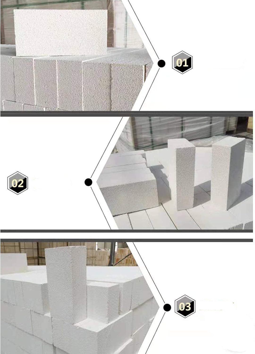 Fengqiwu Insulating Fire Brick - Withstand a Temperature of 2300℉/ 1260℃ of Fire Brick, for Kilns, Forges, Metal Clay Firing, Jewelry Soldering, Furnace, 9&ldquo; x 4.5&rdquo; x 2.5&ldquo;, Pack of 4