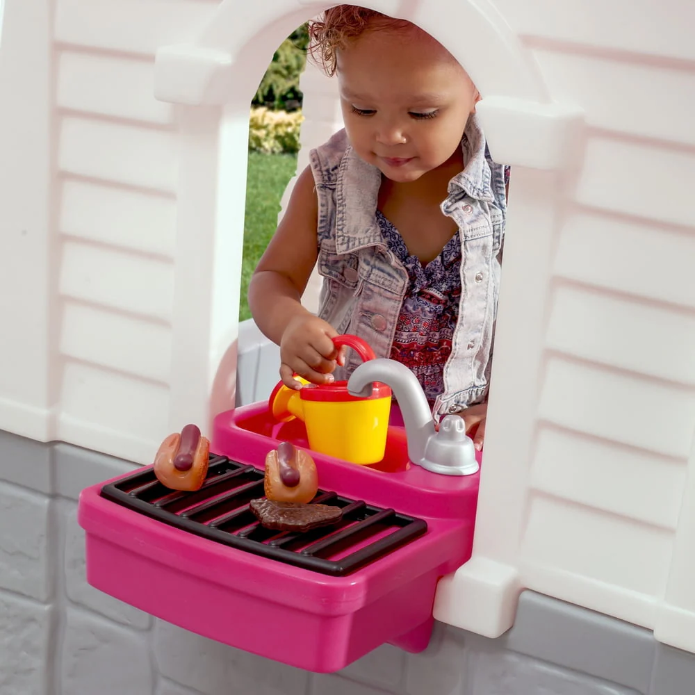 Step2 Neat & Tidy Cottage II Brown Playhouse Plastic Kids Outdoor Toy