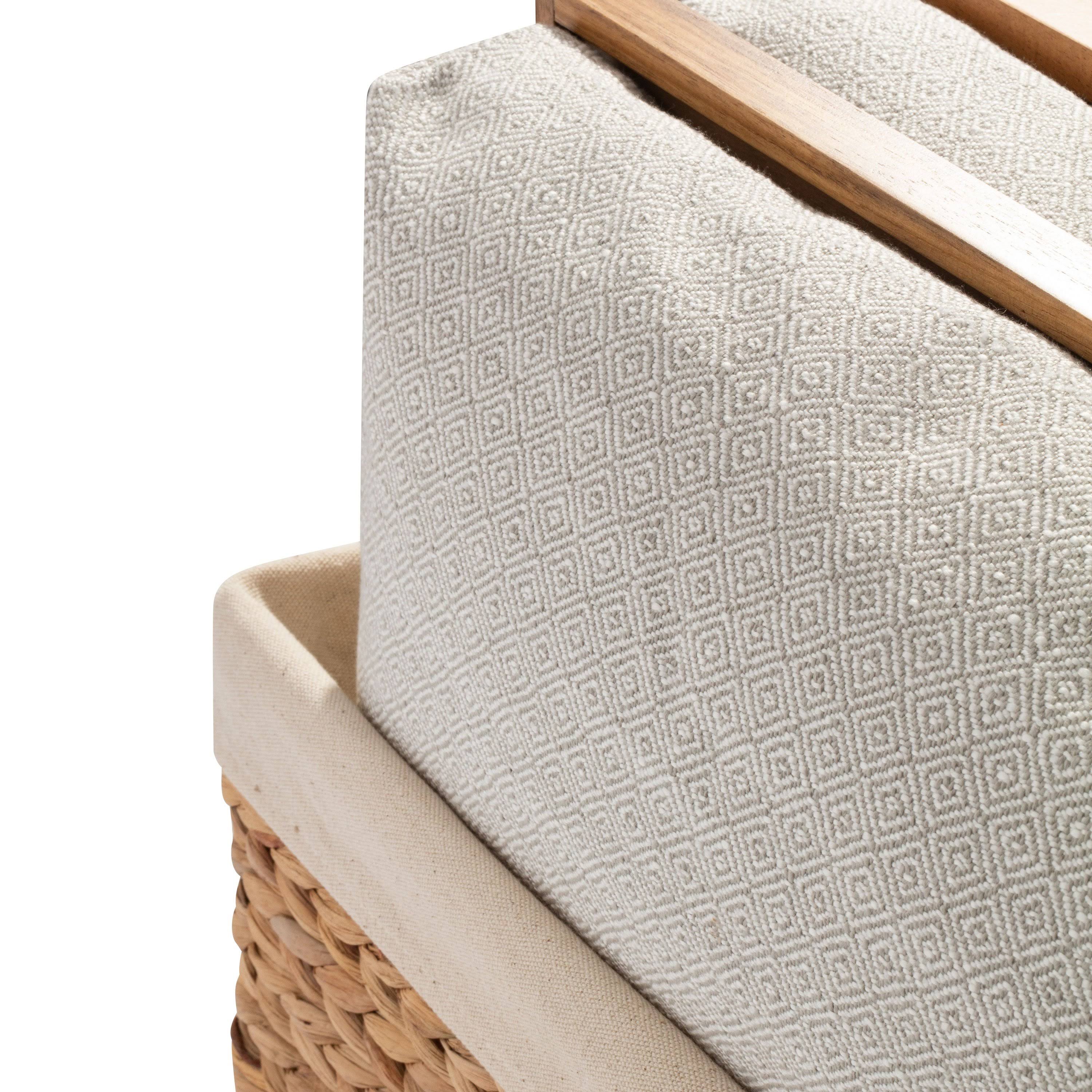 Rossie Home Set of 2 Lap Trays with Basket, Natural Acacia