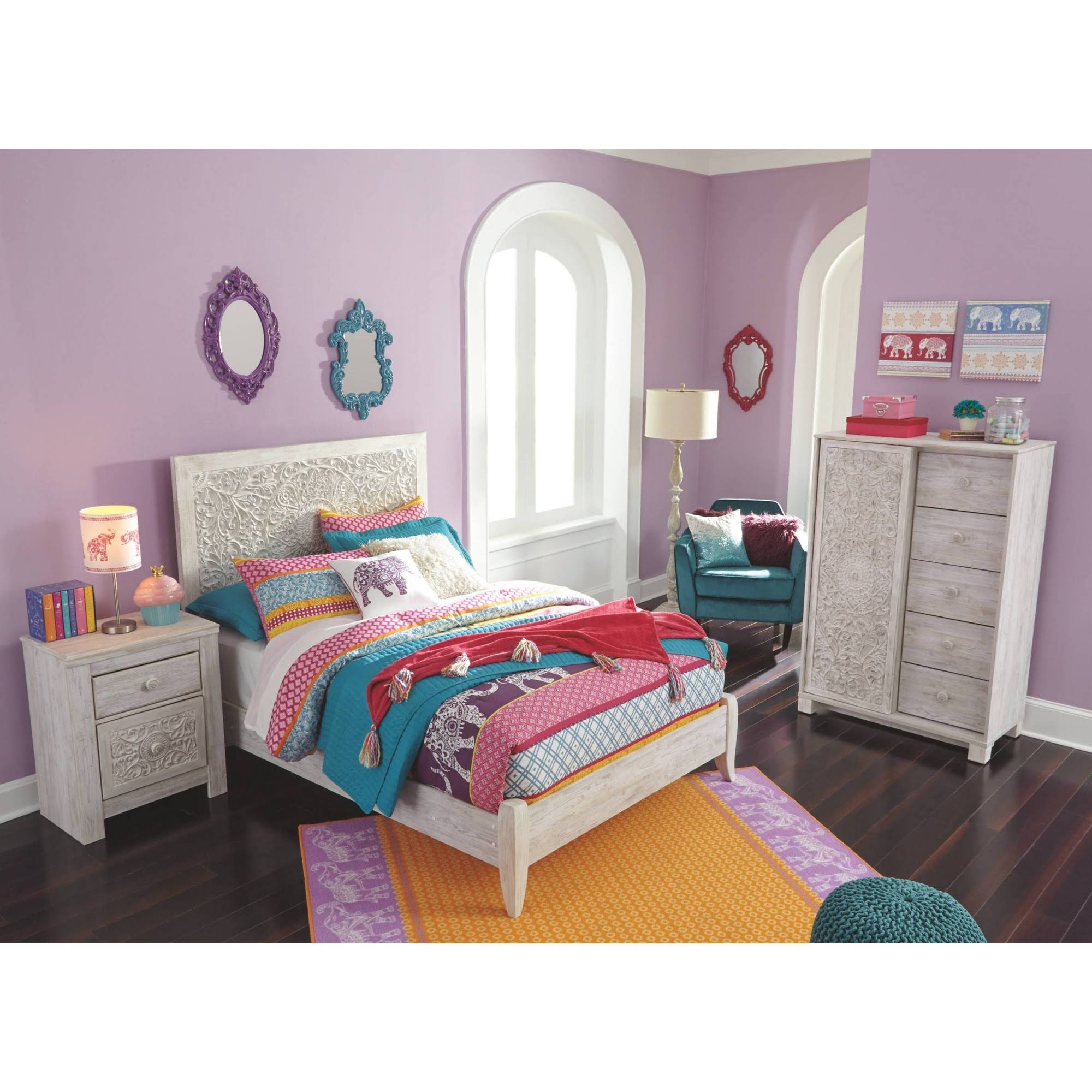 Ashley Paxberry Full Panel Headboard White